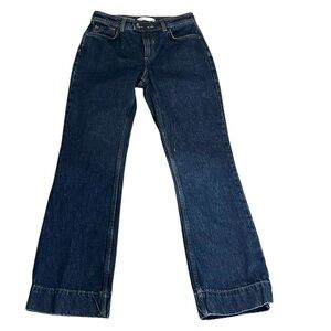 Zara women’s dark wash straight leg trouser style cotton jeans size 6